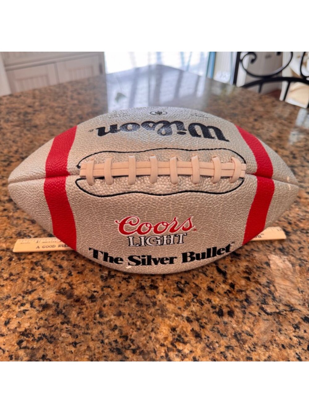 Wilson Coors Light Silver Bullet Football F-1601 Breweriana Beer Korea Vtg 1990s - Picture 7 of 13